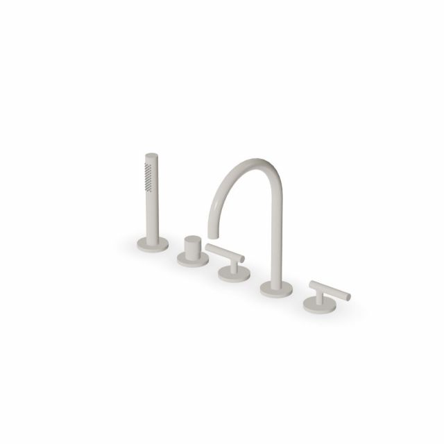 Zucchetti Pan S batteria bordo vasca a 5 fori ZPA5514-Glossy Gesso