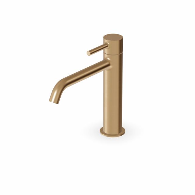 Zucchetti Pan S Miscelatore monocomando lavabo con bocca prolungata ZPA553-Brushed British Gold PVD
